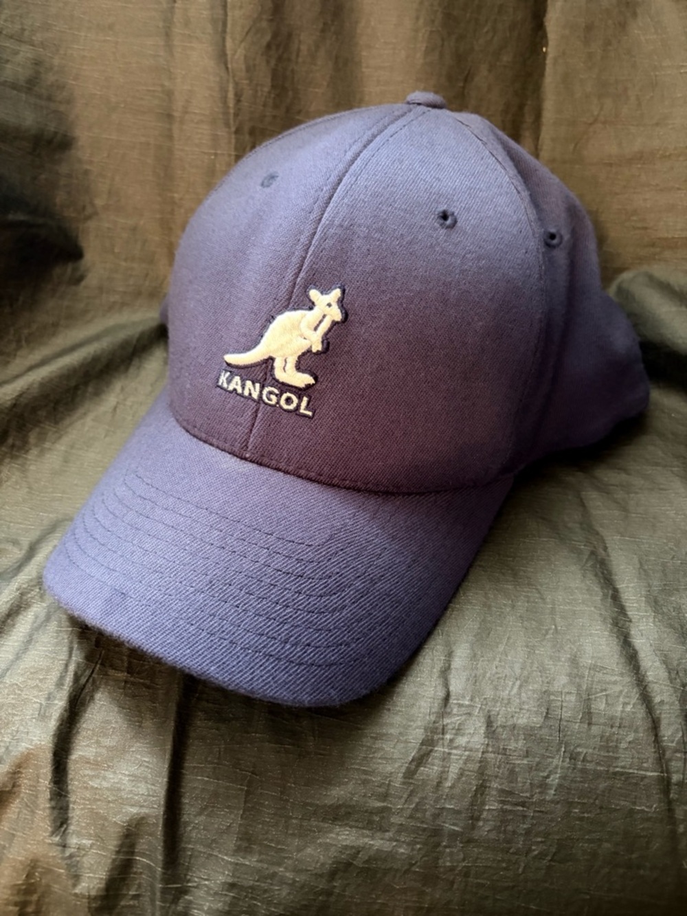 Kangol Deep Blue Baseball Cap with Embroidered Kangaroo